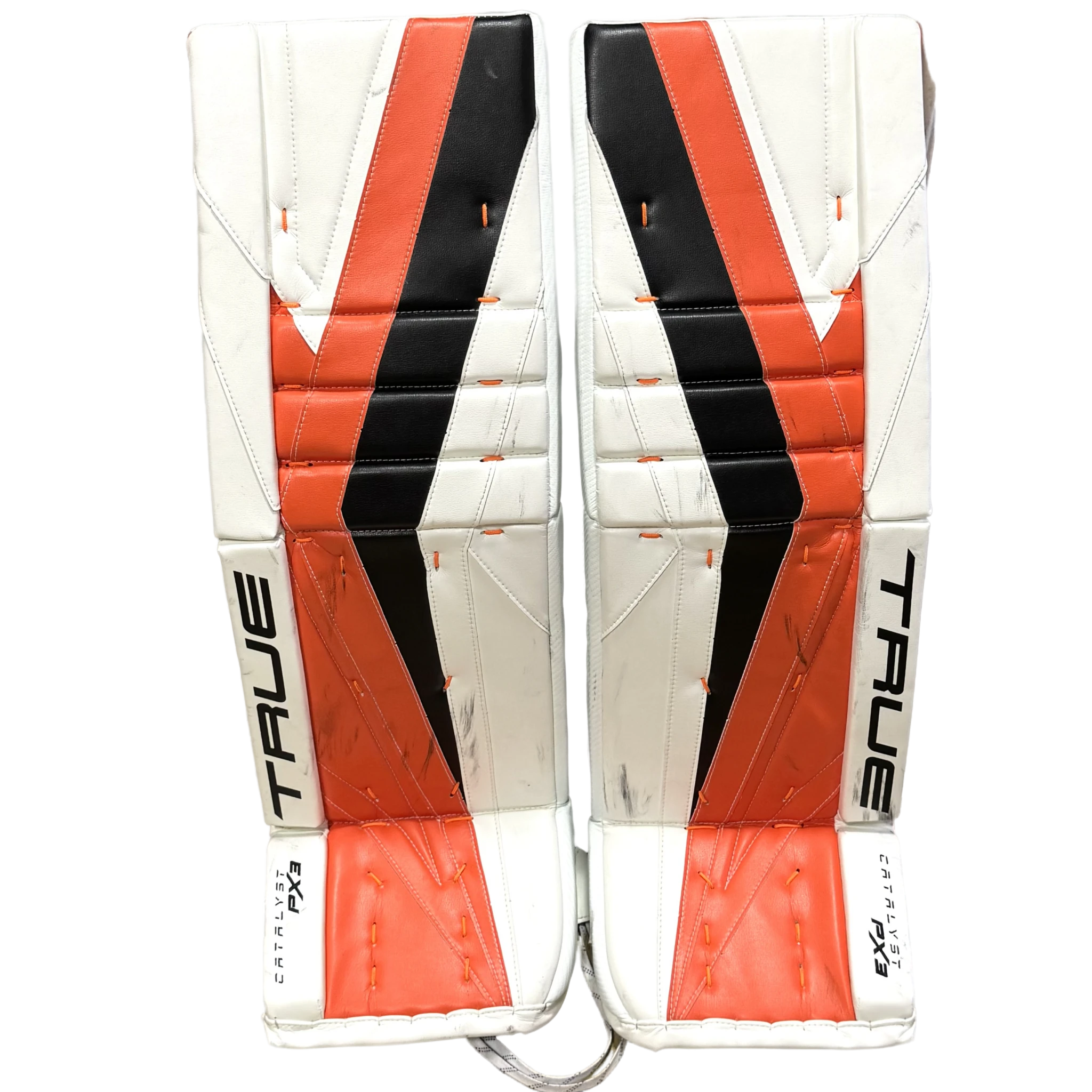 Ivan Fedotov - Jambières de gardien True Catalyst PX3 de la LNH d'occasion (blanc/orange/noir)